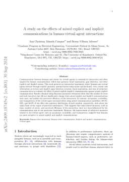 A study on the effects of mixed explicit and implicit communications in human-virtual-agent interactions
