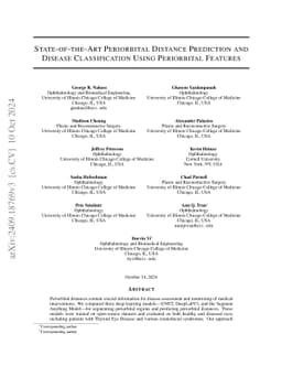 State-of-the-Art Periorbital Distance Prediction and Disease Classification Using Periorbital Features