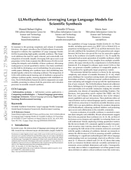 LLMs4Synthesis: Leveraging Large Language Models for Scientific
  Synthesis