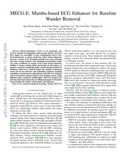 MECG-E: Mamba-based ECG Enhancer for Baseline Wander Removal