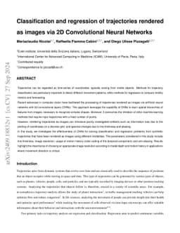 Classification and regression of trajectories rendered as images via 2D
  Convolutional Neural Networks