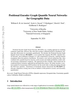Positional Encoder Graph Quantile Neural Networks for Geographic Data