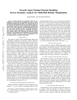 Towards Super-Nominal Payload Handling: Inverse Dynamics Analysis for
  Multi-Skill Robotic Manipulation
