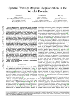 Spectral Wavelet Dropout: Regularization in the Wavelet Domain