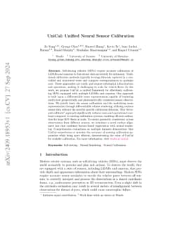 UniCal: Unified Neural Sensor Calibration