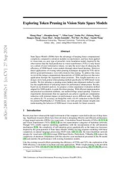 Exploring Token Pruning in Vision State Space Models