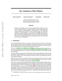 Pay Attention to What Matters