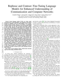 Rephrase and Contrast: Fine-Tuning Language Models for Enhanced
  Understanding of Communication and Computer Networks