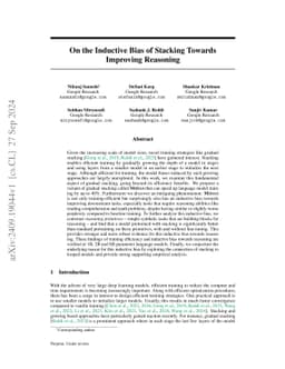 On the Inductive Bias of Stacking Towards Improving Reasoning