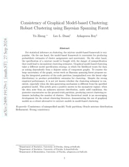 Consistency of Graphical Model-based Clustering: Robust Clustering using
  Bayesian Spanning Forest