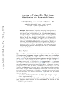 Learning to Obstruct Few-Shot Image Classification over Restricted
  Classes