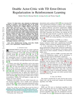 Double Actor-Critic with TD Error-Driven Regularization in Reinforcement
  Learning