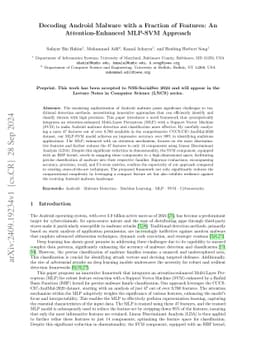 Decoding Android Malware with a Fraction of Features: An Attention-Enhanced MLP-SVM Approach
