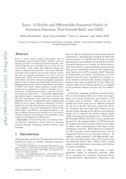 Zorro: A Flexible and Differentiable Parametric Family of Activation
  Functions That Extends ReLU and GELU