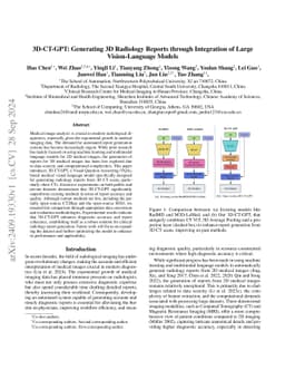 3D-CT-GPT: Generating 3D Radiology Reports through Integration of Large
  Vision-Language Models