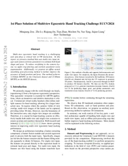 1st Place Solution of Multiview Egocentric Hand Tracking Challenge
  ECCV2024