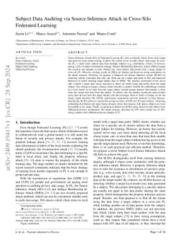 Subject Data Auditing via Source Inference Attack in Cross-Silo
  Federated Learning