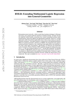 RMLR: Extending Multinomial Logistic Regression into General Geometries