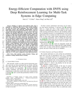 Energy-Efficient Computation with DVFS using Deep Reinforcement Learning for Multi-Task Systems in Edge Computing