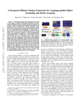A Parameter-Efficient Tuning Framework for Language-guided Object Grounding and Robot Grasping