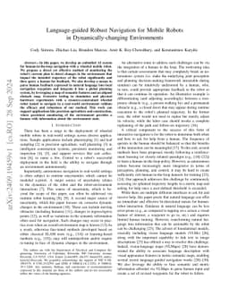 Language-guided Robust Navigation for Mobile Robots in
  Dynamically-changing Environments