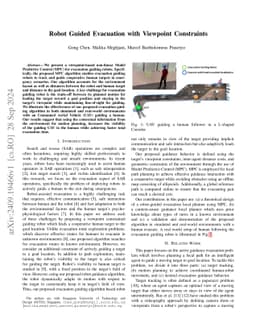 Robot Guided Evacuation with Viewpoint Constraints