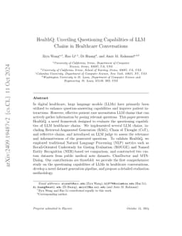 HealthQ: Unveiling Questioning Capabilities of LLM Chains in Healthcare Conversations