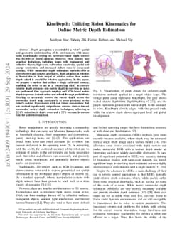 KineDepth: Utilizing Robot Kinematics for Online Metric Depth Estimation