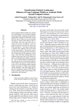 Transforming Scholarly Landscapes: Influence of Large Language Models on
  Academic Fields beyond Computer Science
