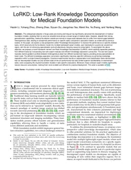 LoRKD: Low-Rank Knowledge Decomposition for Medical Foundation Models