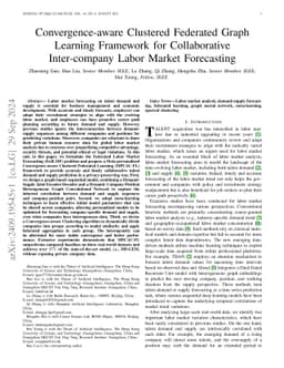 Convergence-aware Clustered Federated Graph Learning Framework for
  Collaborative Inter-company Labor Market Forecasting