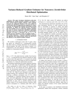 Variance-Reduced Gradient Estimator for Nonconvex Zeroth-Order
  Distributed Optimization