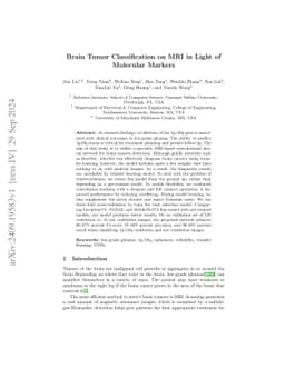 Brain Tumor Classification on MRI in Light of Molecular Markers