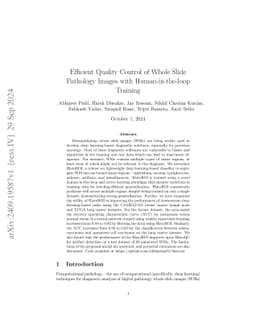 Efficient Quality Control of Whole Slide Pathology Images with
  Human-in-the-loop Training