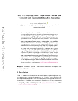 DuoGNN: Topology-aware Graph Neural Network with Homophily and
  Heterophily Interaction-Decoupling
