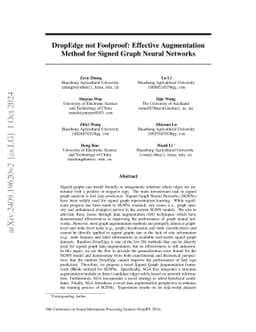 DropEdge not Foolproof: Effective Augmentation Method for Signed Graph
  Neural Networks