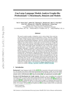 Can Large Language Models Analyze Graphs like Professionals? A Benchmark, Datasets and Models