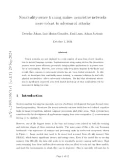 Nonideality-aware training makes memristive networks more robust to
  adversarial attacks