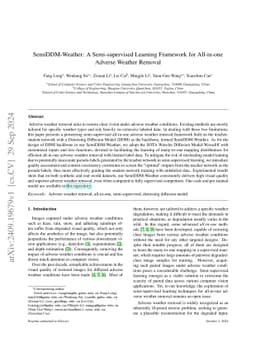 SemiDDM-Weather: A Semi-supervised Learning Framework for All-in-one
  Adverse Weather Removal