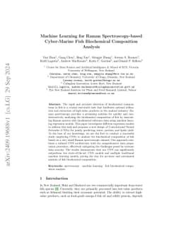 Machine Learning for Raman Spectroscopy-based Cyber-Marine Fish
  Biochemical Composition Analysis