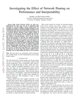 Investigating the Effect of Network Pruning on Performance and Interpretability