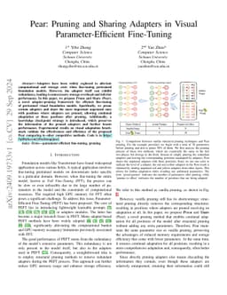 Pear: Pruning and Sharing Adapters in Visual Parameter-Efficient
  Fine-Tuning