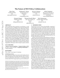 The Future of HCI-Policy Collaboration