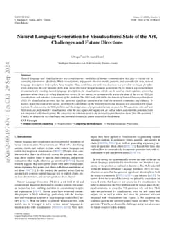 Natural Language Generation for Visualizations: State of the Art,
  Challenges and Future Directions
