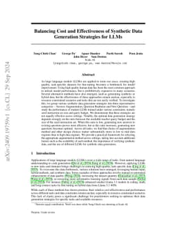 Balancing Cost and Effectiveness of Synthetic Data Generation Strategies
  for LLMs
