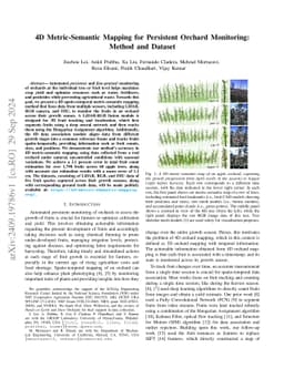 Spatio-Temporal Metric-Semantic Mapping for Persistent Orchard Monitoring: Method and Dataset