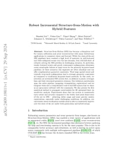 Robust Incremental Structure-from-Motion with Hybrid Features