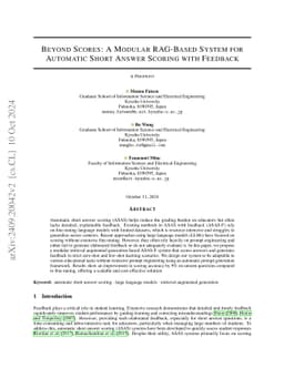 Beyond Scores: A Modular RAG-Based System for Automatic Short Answer
  Scoring with Feedback