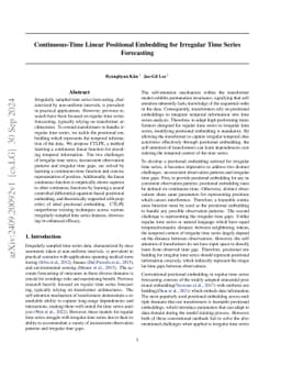 Continuous-Time Linear Positional Embedding for Irregular Time Series
  Forecasting