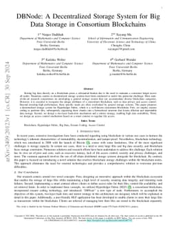 DBNode: A Decentralized Storage System for Big Data Storage in
  Consortium Blockchains